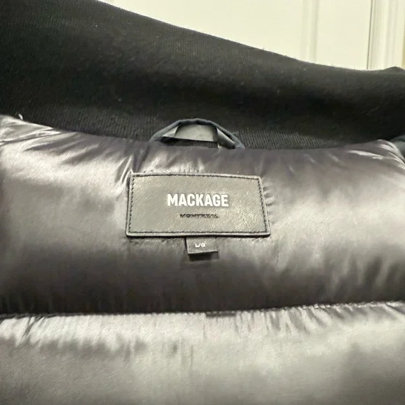 Mackage Black Puffer Coat with silver fox Fur Trim - Picture 9 of 9